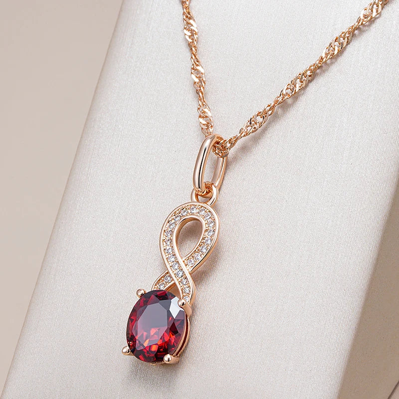 ✨ Trend Red Crystal Flower Necklace – Vintage Elegance with Natural Zircon ✨