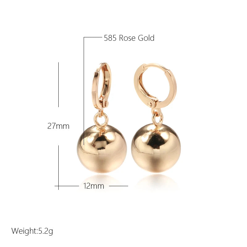 ✨ Glossy Spherical Drop Earrings – Modern Elegance in Rose Gold ✨