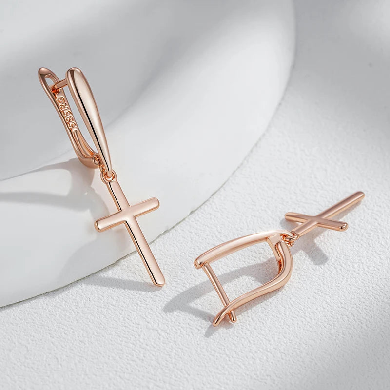✨ Glossy Cross Earrings – Timeless Elegance ✨