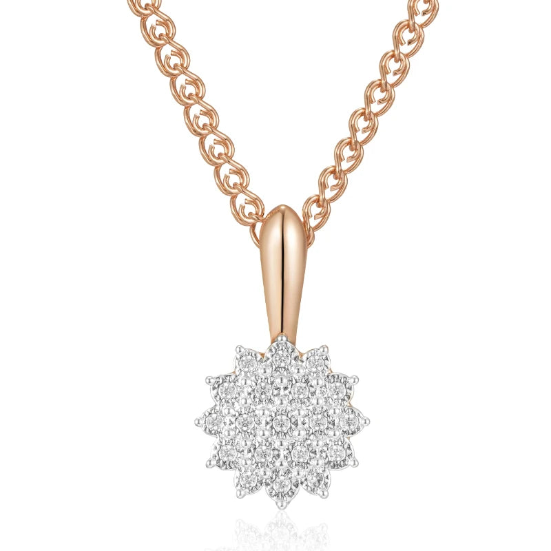 ✨ Full Shiny Natural Zircon Pendant Necklace – Unique Brilliance in Rose Gold & Silver ✨