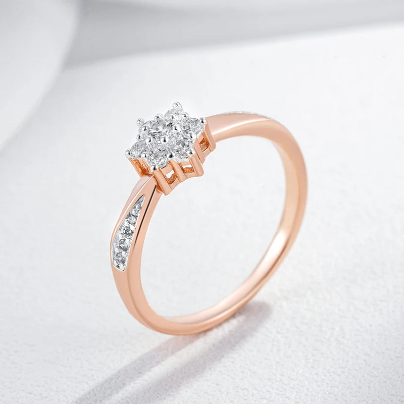 ✨ Crystal Flower Ring – Sparkling Elegance in Rose Gold & Silver ✨