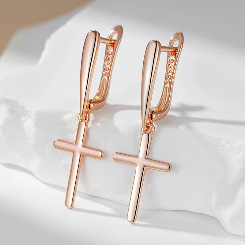 ✨ Glossy Cross Earrings – Timeless Elegance ✨