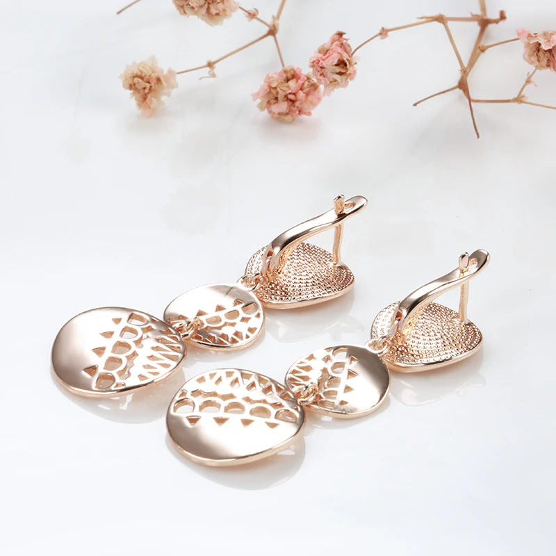 ✨ Smooth Round Pendant Earrings – Minimalist Geometry with Golden Elegance ✨