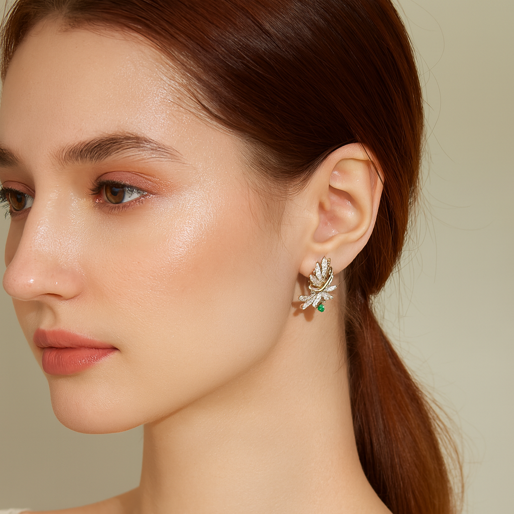 ✨ Geometric Zircon Dangle Earrings – Bold Elegance with a Vintage Touch ✨