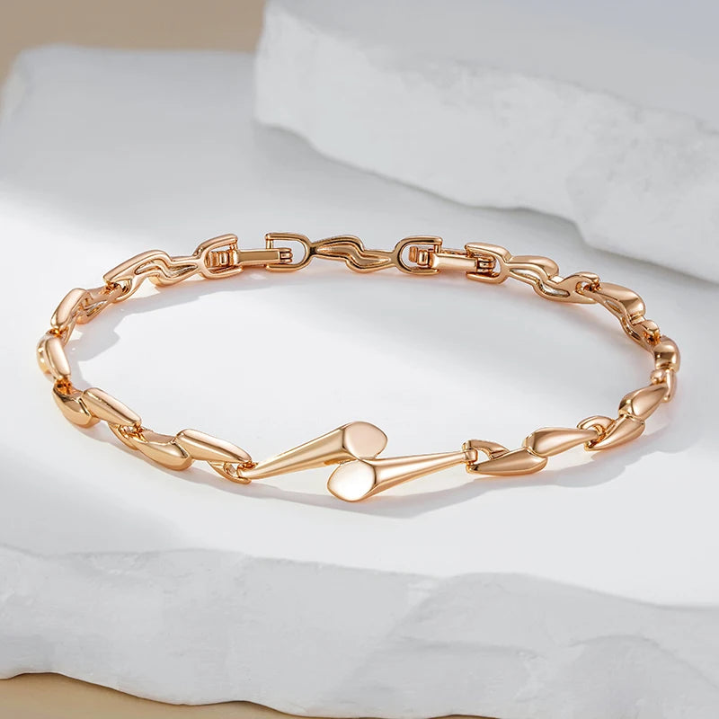 ✨ Geometric Rose Gold Bracelet – Modern Elegance ✨