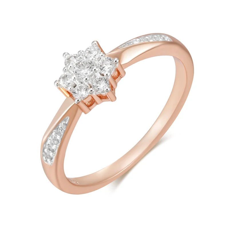 ✨ Crystal Flower Ring – Sparkling Elegance in Rose Gold & Silver ✨