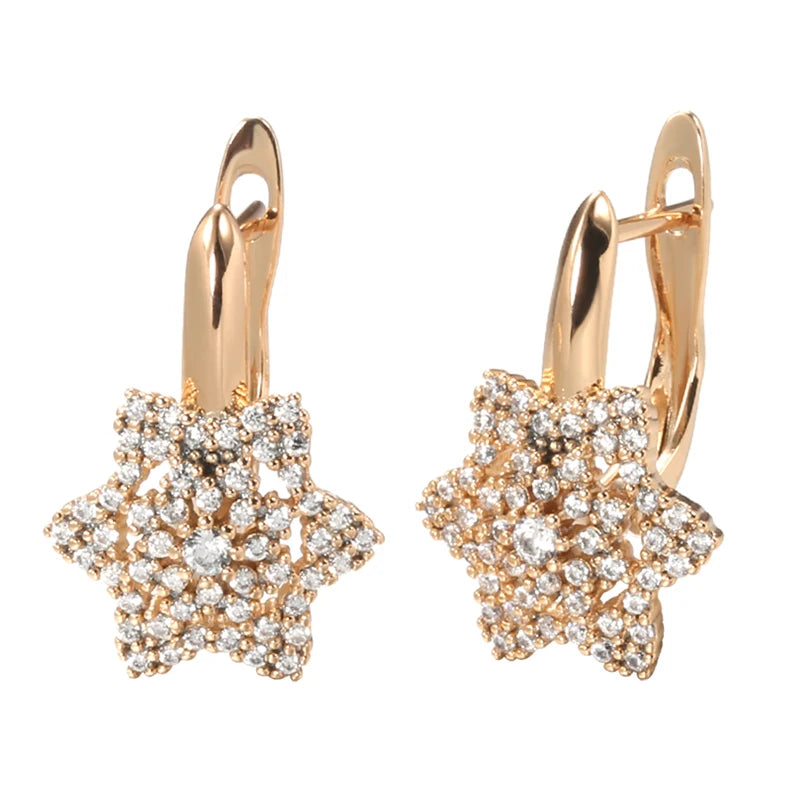 ✨ Star Dangle Earrings – Sparkling Elegance in White Zircon ✨