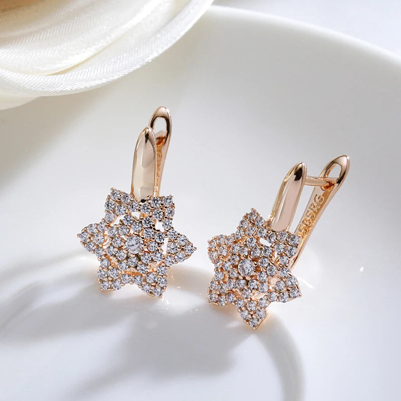✨ Star Dangle Earrings – Sparkling Elegance in White Zircon ✨