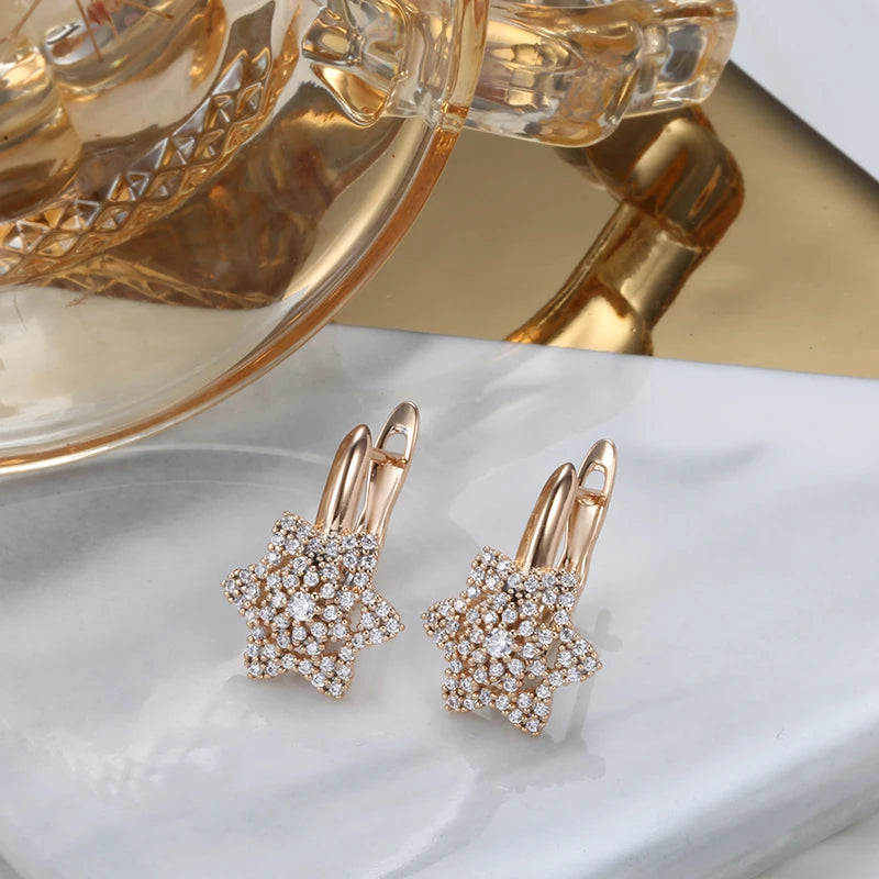 ✨ Star Dangle Earrings – Sparkling Elegance in White Zircon ✨