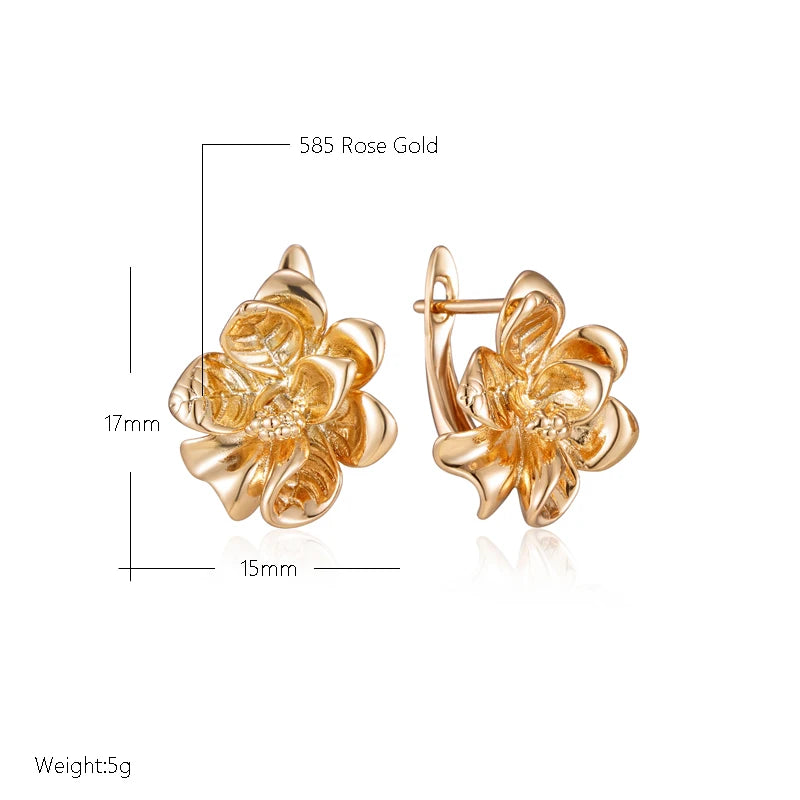 ✨ Glossy Rose Gold Flower Earrings – Timeless Feminine Elegance ✨