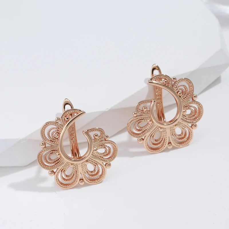 ✨ Hollow Embossed Flower Earrings – Ethnic Elegance with a Golden Touch ✨