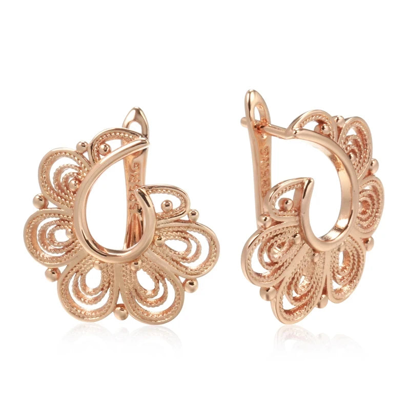 ✨ Hollow Embossed Flower Earrings – Ethnic Elegance with a Golden Touch ✨