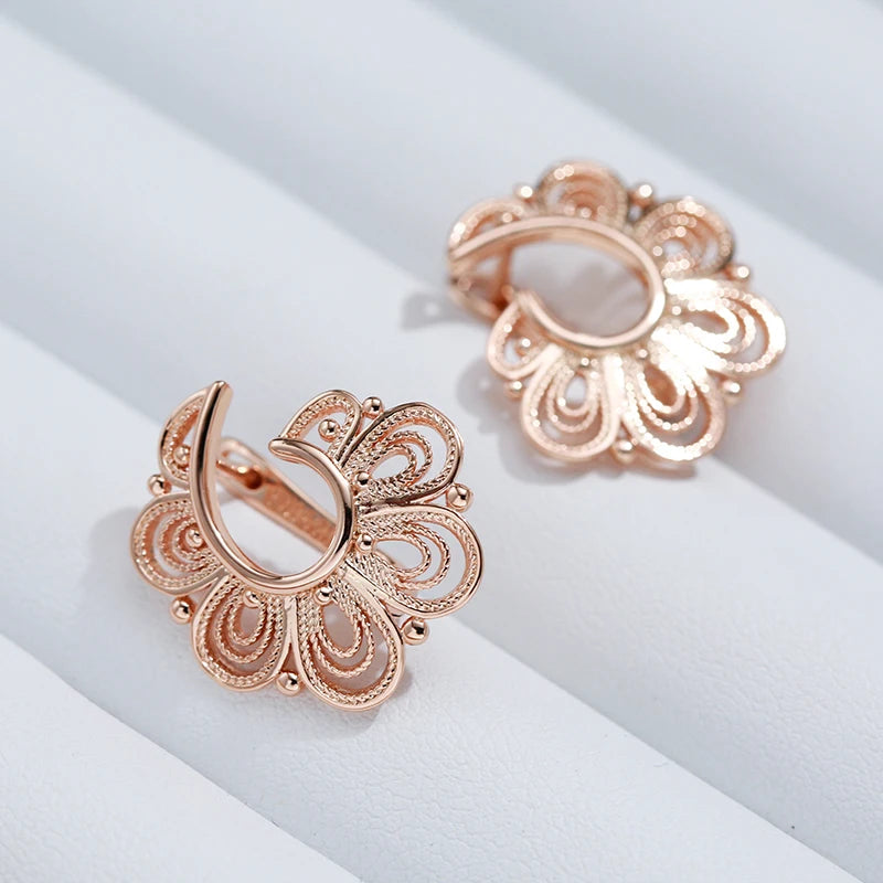 ✨ Hollow Embossed Flower Earrings – Ethnic Elegance with a Golden Touch ✨