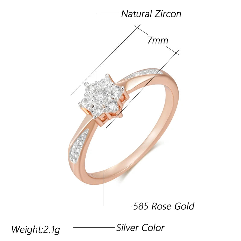 ✨ Crystal Flower Ring – Sparkling Elegance in Rose Gold & Silver ✨