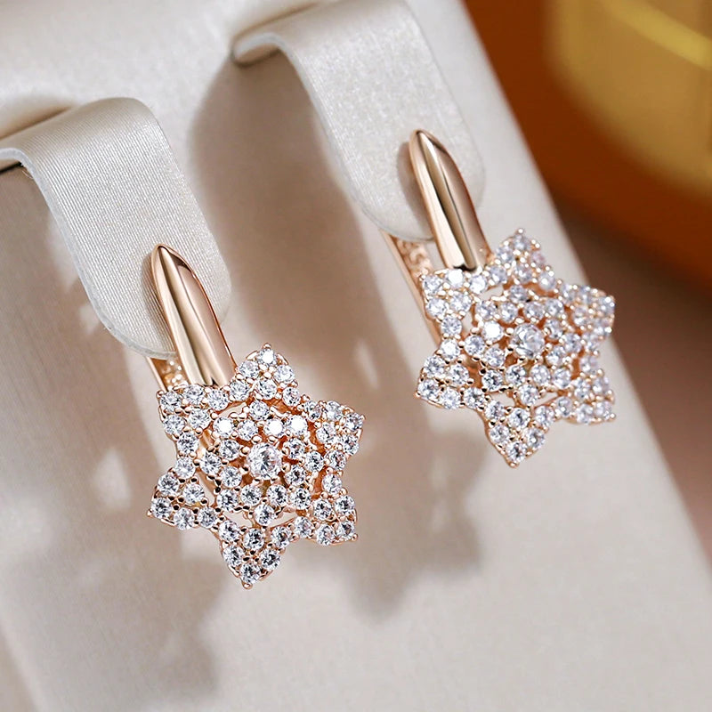✨ Star Dangle Earrings – Sparkling Elegance in White Zircon ✨