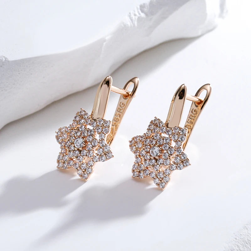 ✨ Star Dangle Earrings – Sparkling Elegance in White Zircon ✨